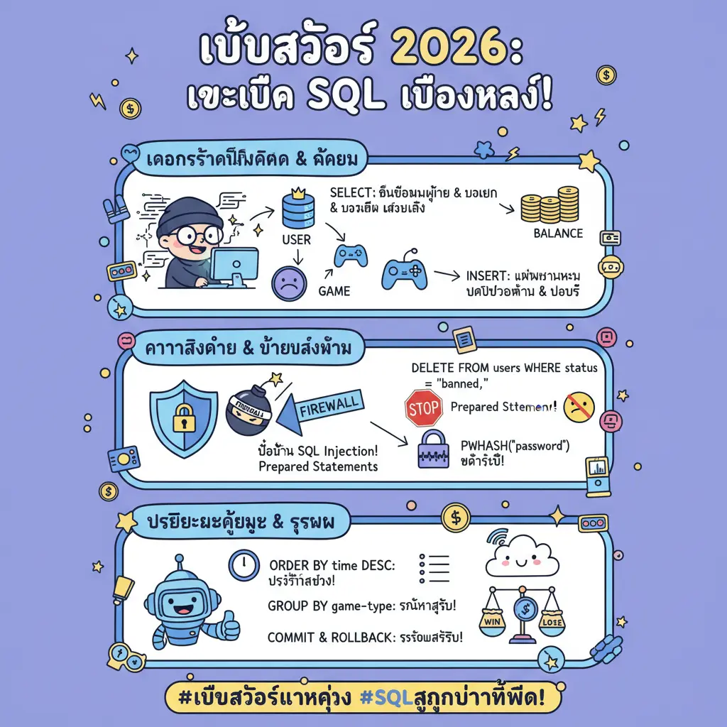 เว็บสล็อตแท้ แตกง่าย - SQL command